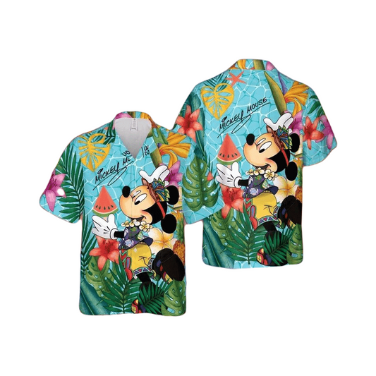 MM Hawaii Shirt DN MM Graphic Signature Summer Vacation Hawaiian Shirt Colorful Unisex