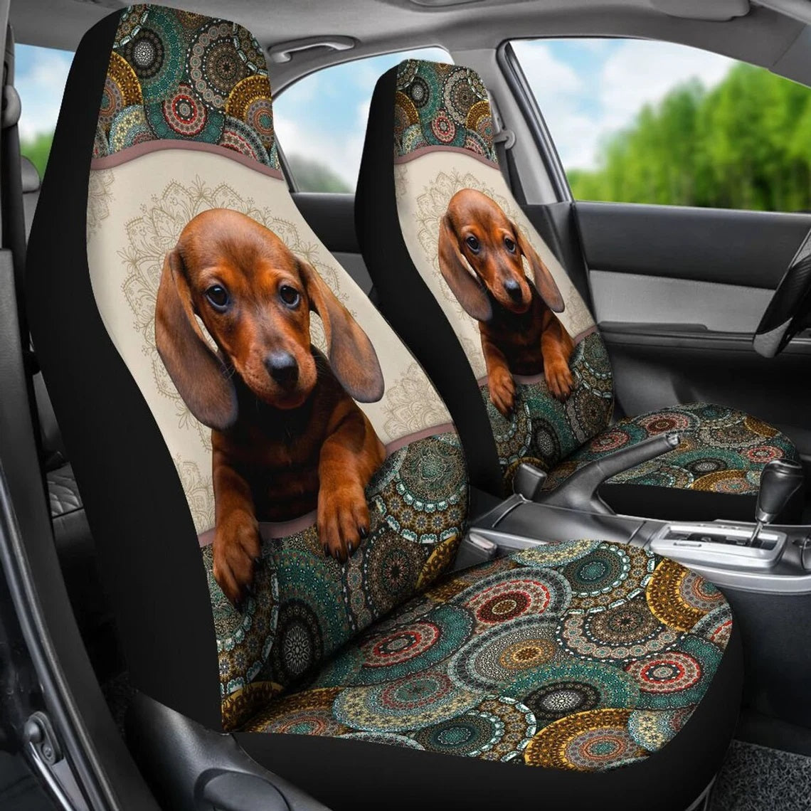 Dachshund Mandala Custom Car Seat Covers