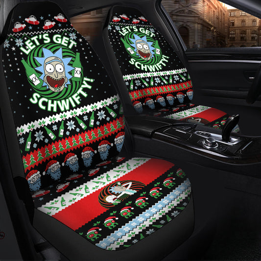 Rick Morty Christmas Car Seat Covers