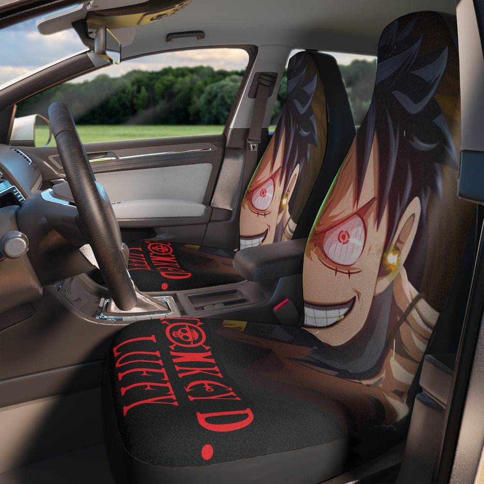 One Piece Car Seat Covers One Piece Luffy Smiles Seat Covers Black