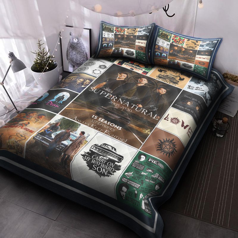 Supernatural Bedding Set 15 Years Of Supernaturals Duvet Covers Brown Unique Gift