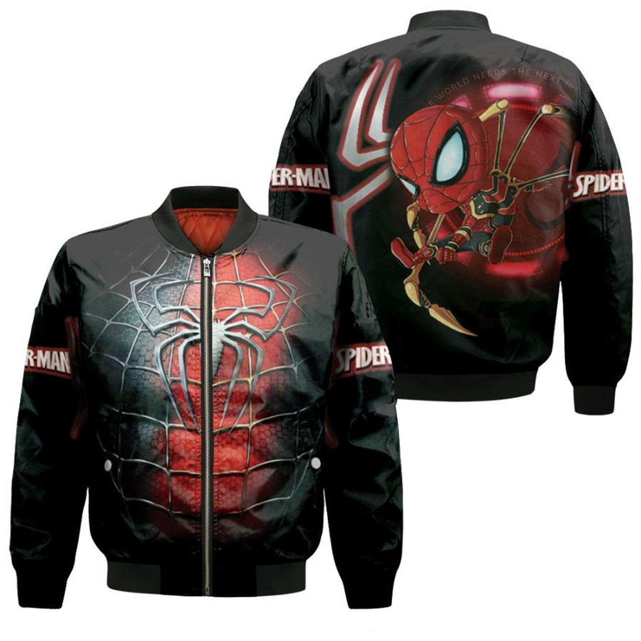 Spiderman Bomber Jacket Spiderman Iron Spider Suit Bomber Red Black Unisex