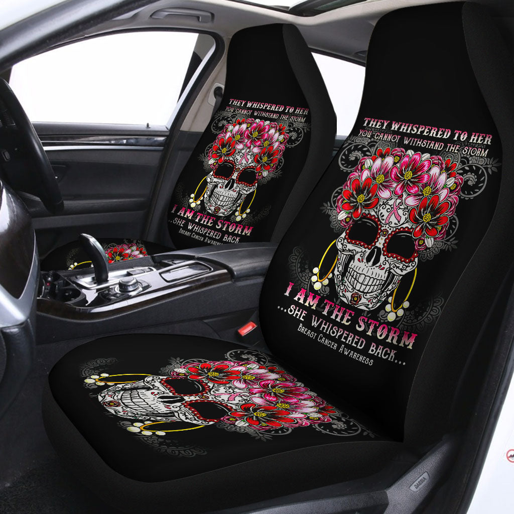 Skull Car Seat Covers I Am The Storm Sugar Skull Seat Covers Black