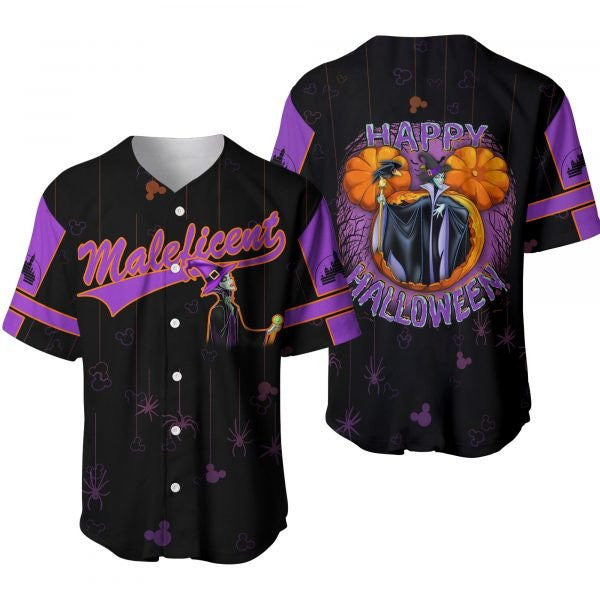 Disney Jersey Maleficent Baseball Jersey Maleficent Disney Villains Happy Halloween Black Purple Jersey Shirt Disney Maleficent Baseball Jersey