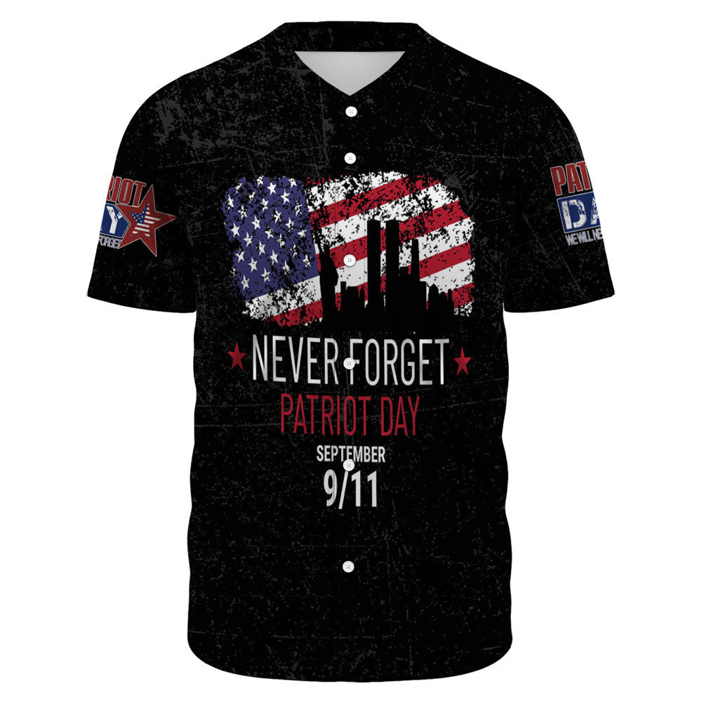 Patriot Day Jersey Never Forget Patriot Day September 09/11 Black Jersey Shirt For Men September 11th Baseball Jersey