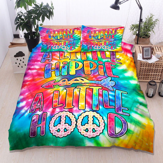 Hippie Bedding Set Tie Dye A Little Hippie A Little Hood Duvet Covers Colorful Unique Gift