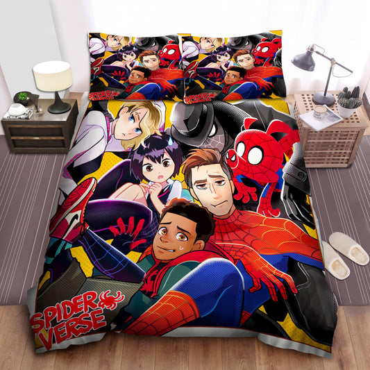 Spiderman Bedding Set MV Spidermans From Into The Spider Verse Duvet Covers Colorful Unique Gift