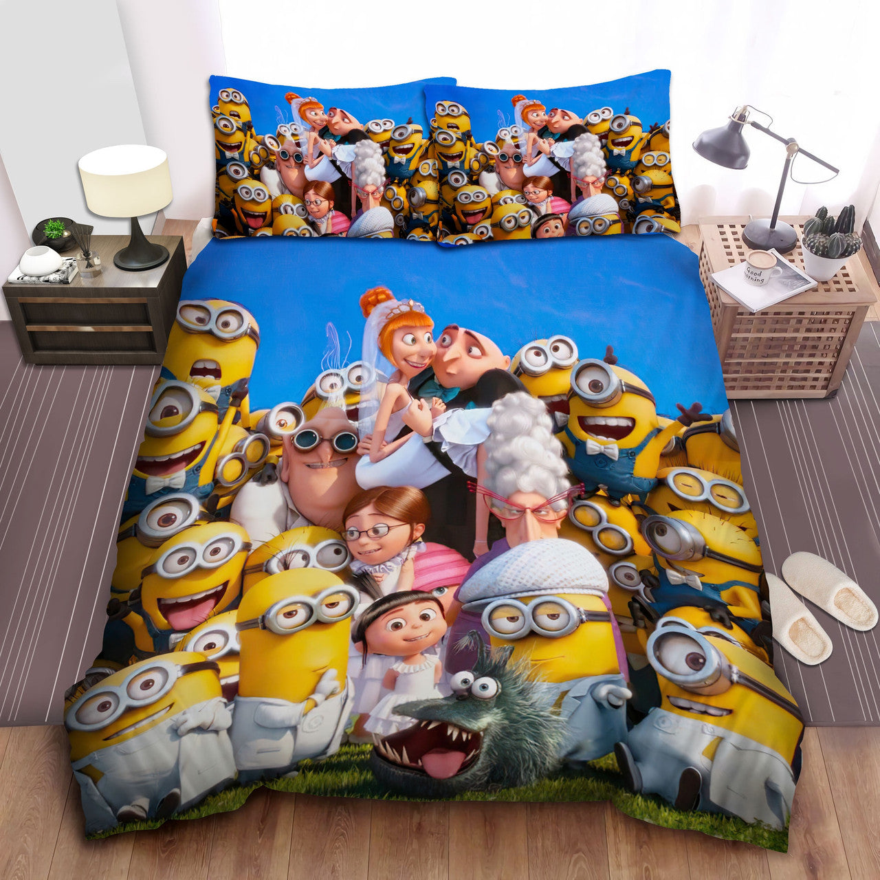 Minions Bedding Set Despicable Me Lucy And Gru Wedding Duvet Covers Colorful Unique Gift