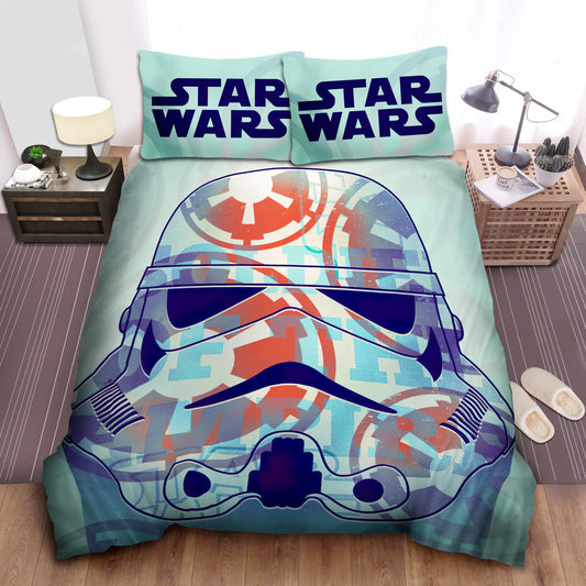 SW Bedding Set Masked Stormtroopers Soldier Of The Empire Duvet Covers Blue Unique Gift