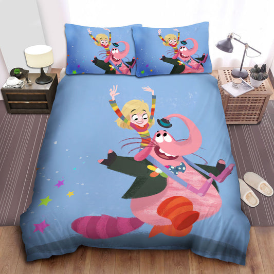 Inside Out Bedding Set DN Inside Out Riley And Bing Bong Happy Time Duvet Covers Blue Unique Gift