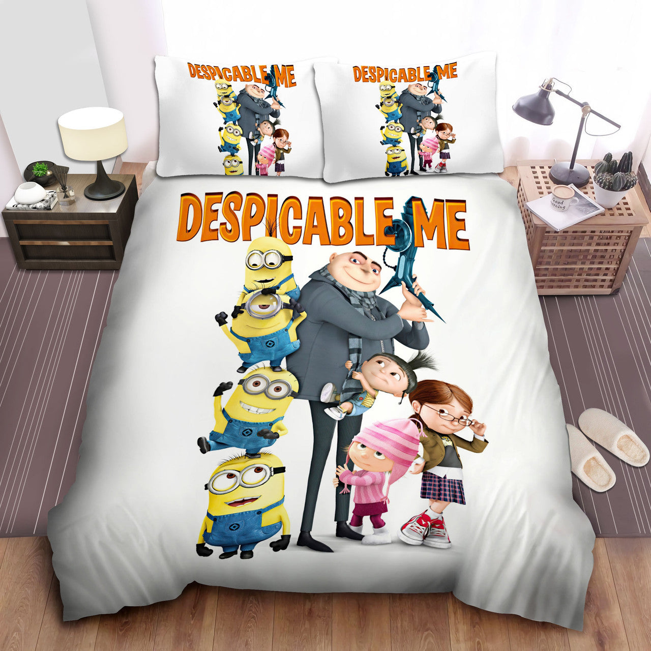 Minions Bedding Set Despicable Me Gru's Daughter Duvet Covers Colorful Unique Gift