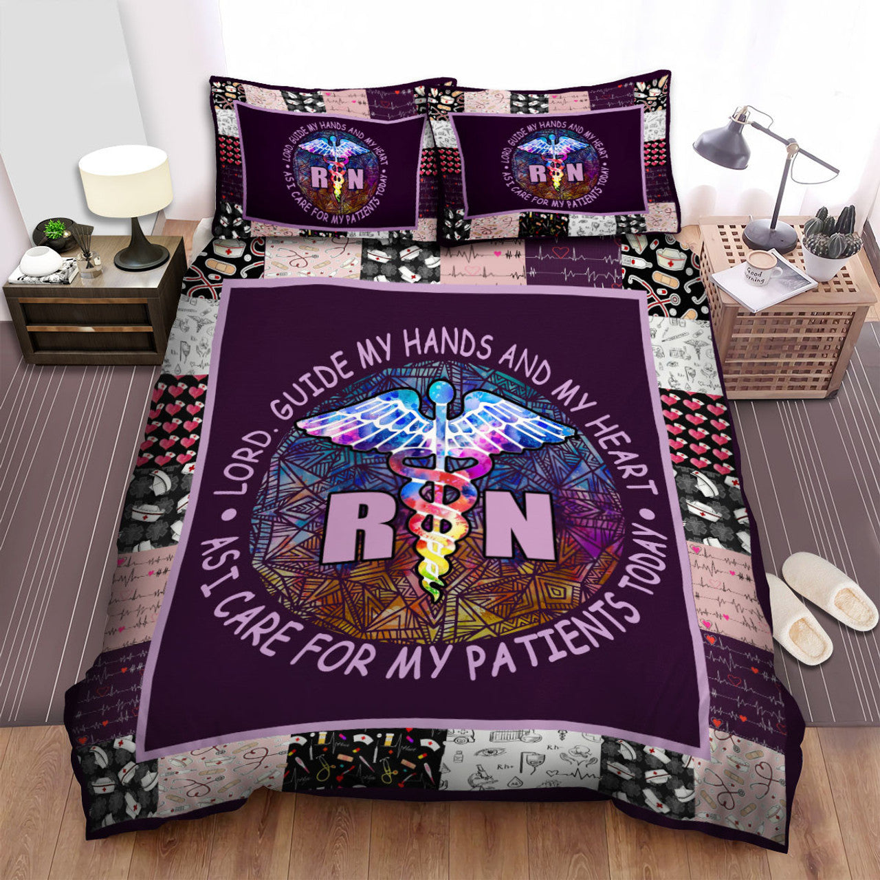 Nurse Bedding Set I Care For My Patients Today Duvet Covers Colorful Unique Gift