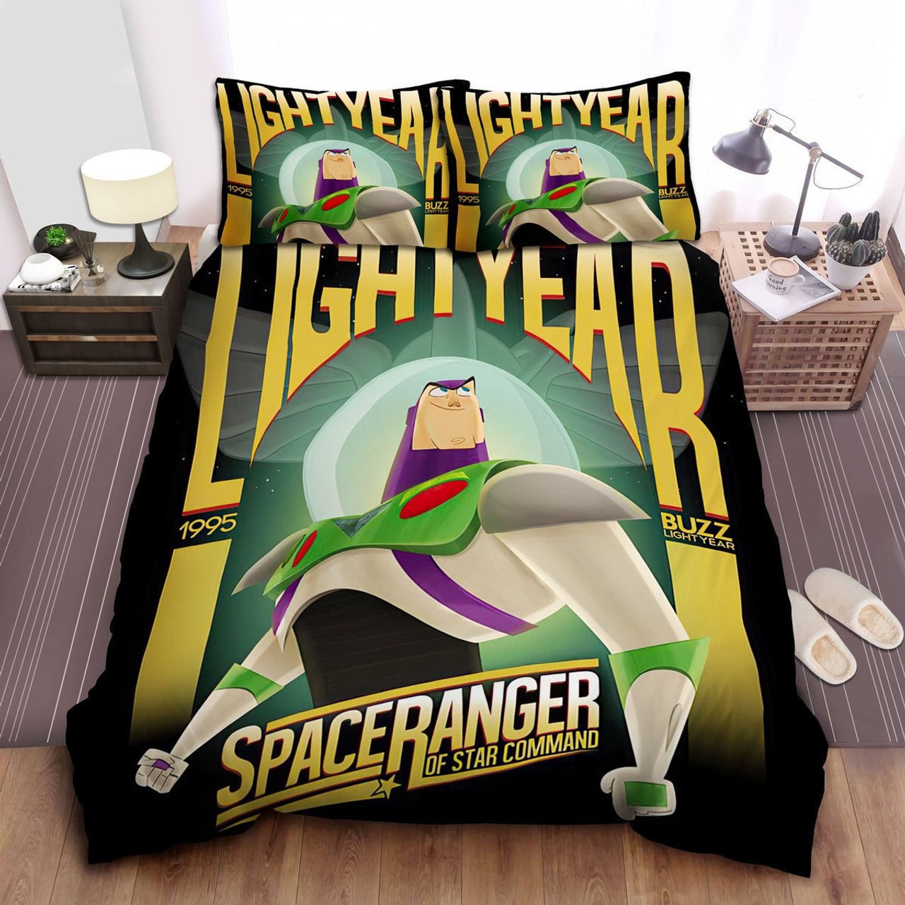 Toy Story Bedding Set DN Buzz Lightyear Space Ranger Of Star Command Duvet Covers Green Yellow Unique Gift