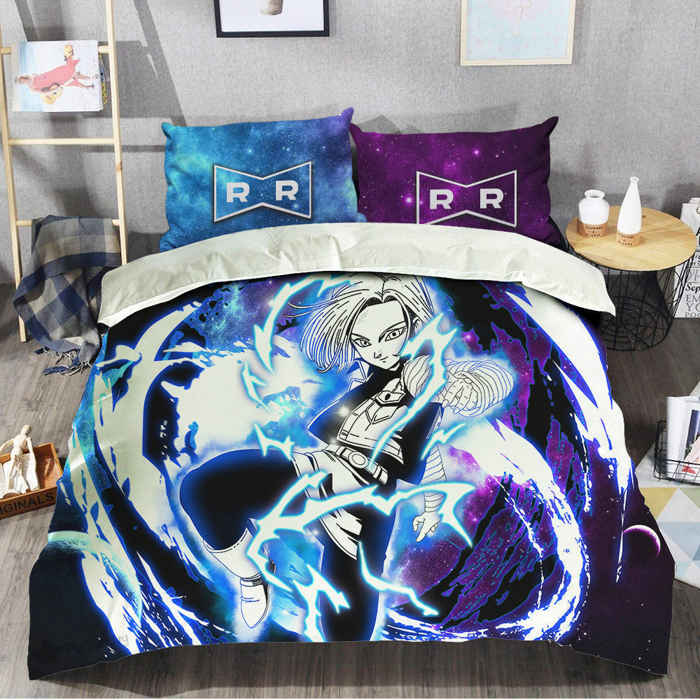 Android 18 Bedding Set Custom Galaxy Anime Room Decor
