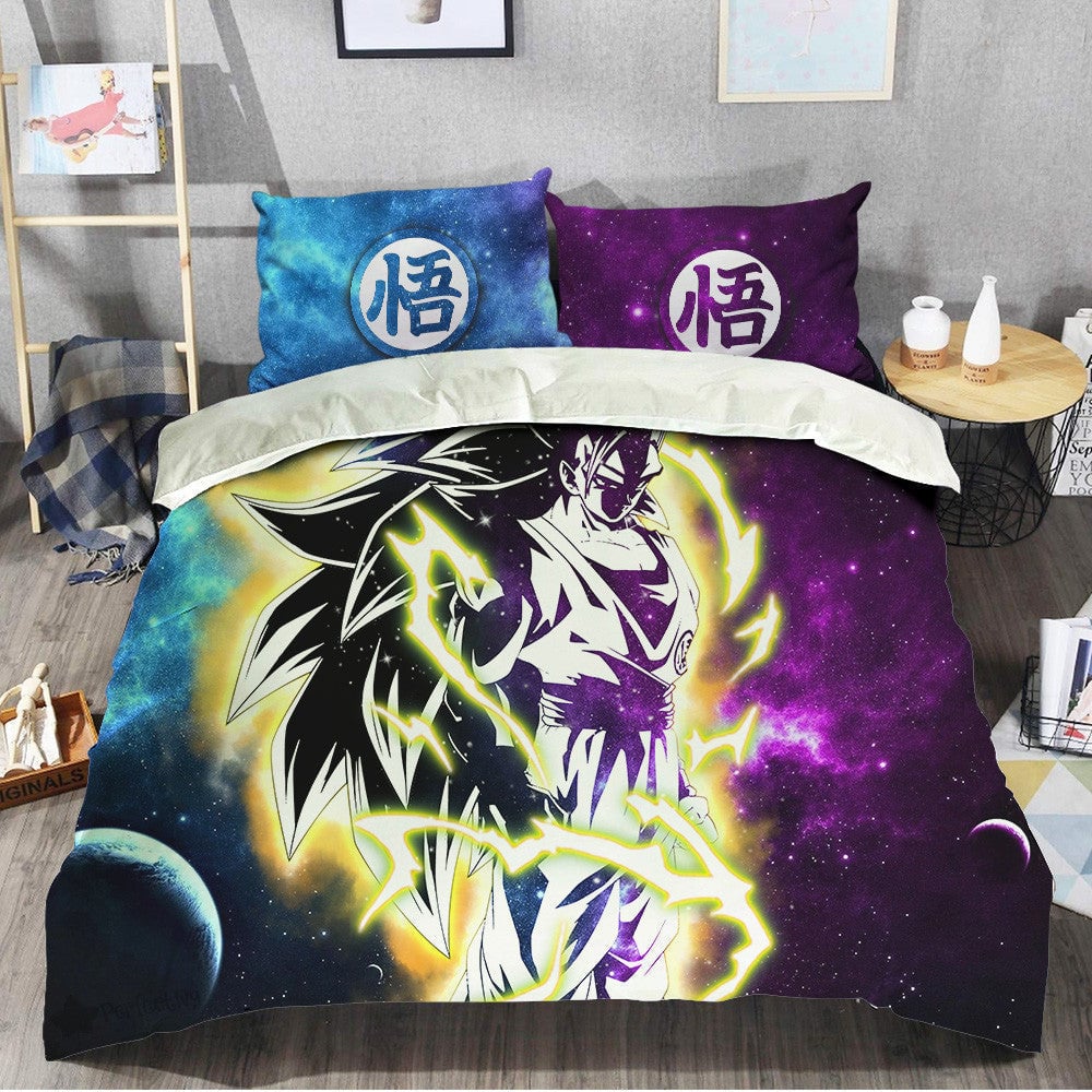 Goku SSJ Bedding Set Custom Galaxy Anime Room Decor