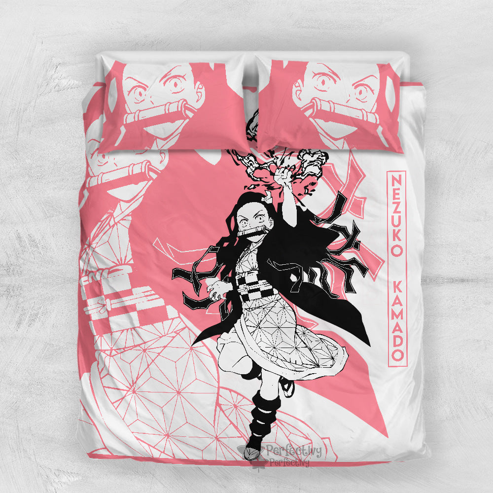 Nezuko Kamado Bedding Set Custom Anime
