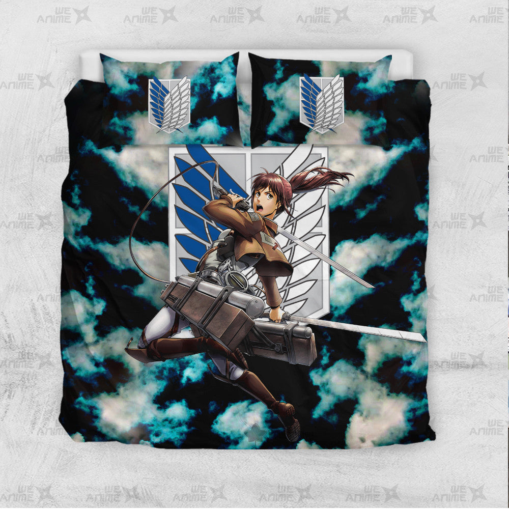 Sasha Blouse Bedding Set Custom Attack On Titan