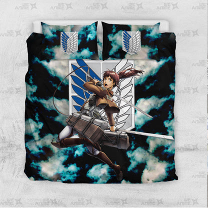 Sasha Blouse Bedding Set Custom Attack On Titan