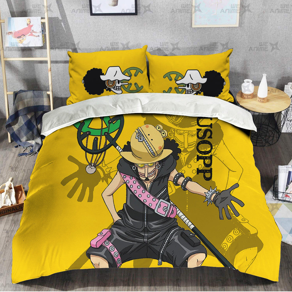 Usopp Bedding Set Custom Red Anime Home Decor