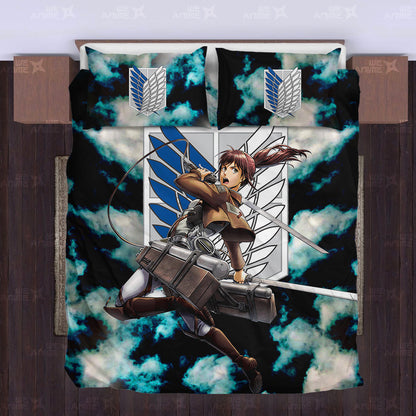 Sasha Blouse Bedding Set Custom Attack On Titan