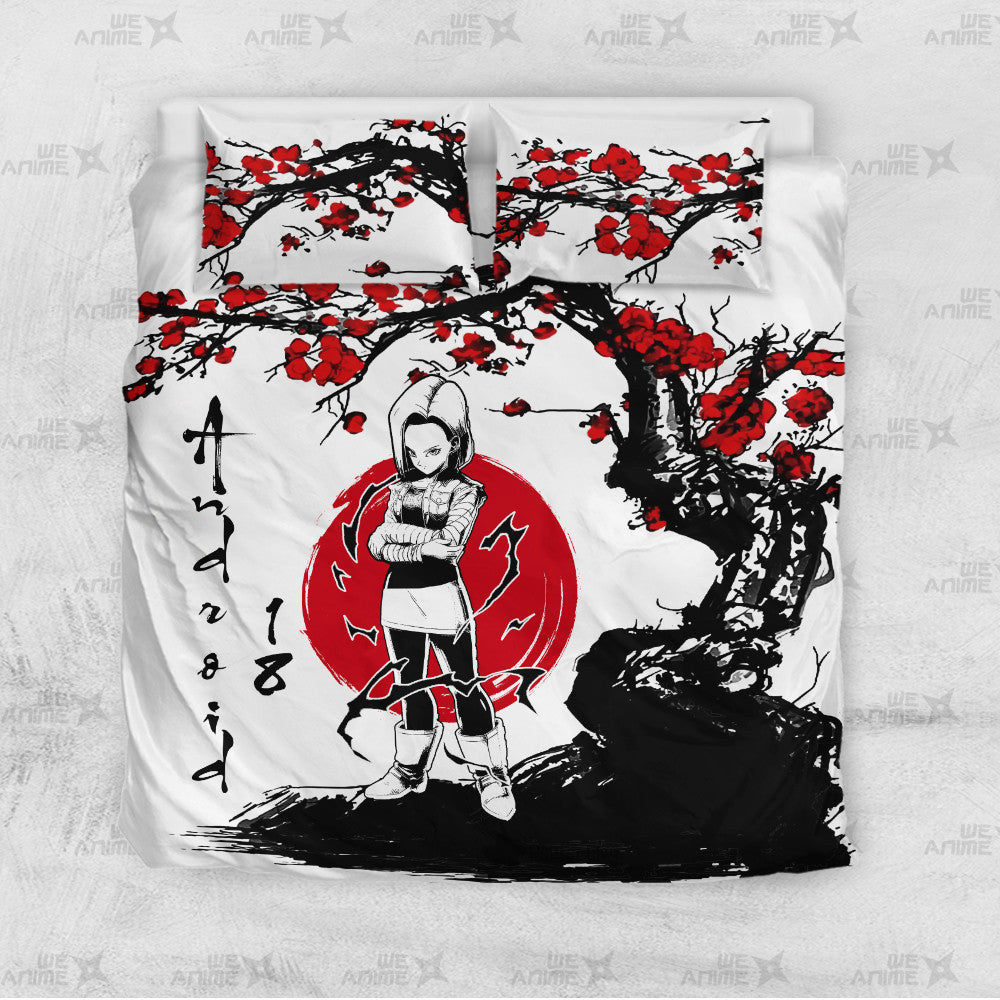 Android 18 Bedding Set Custom Japan Style Anime