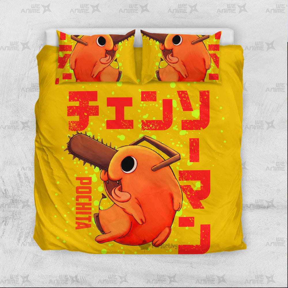 Pochita Bedding Set Custom Chainsaw Man