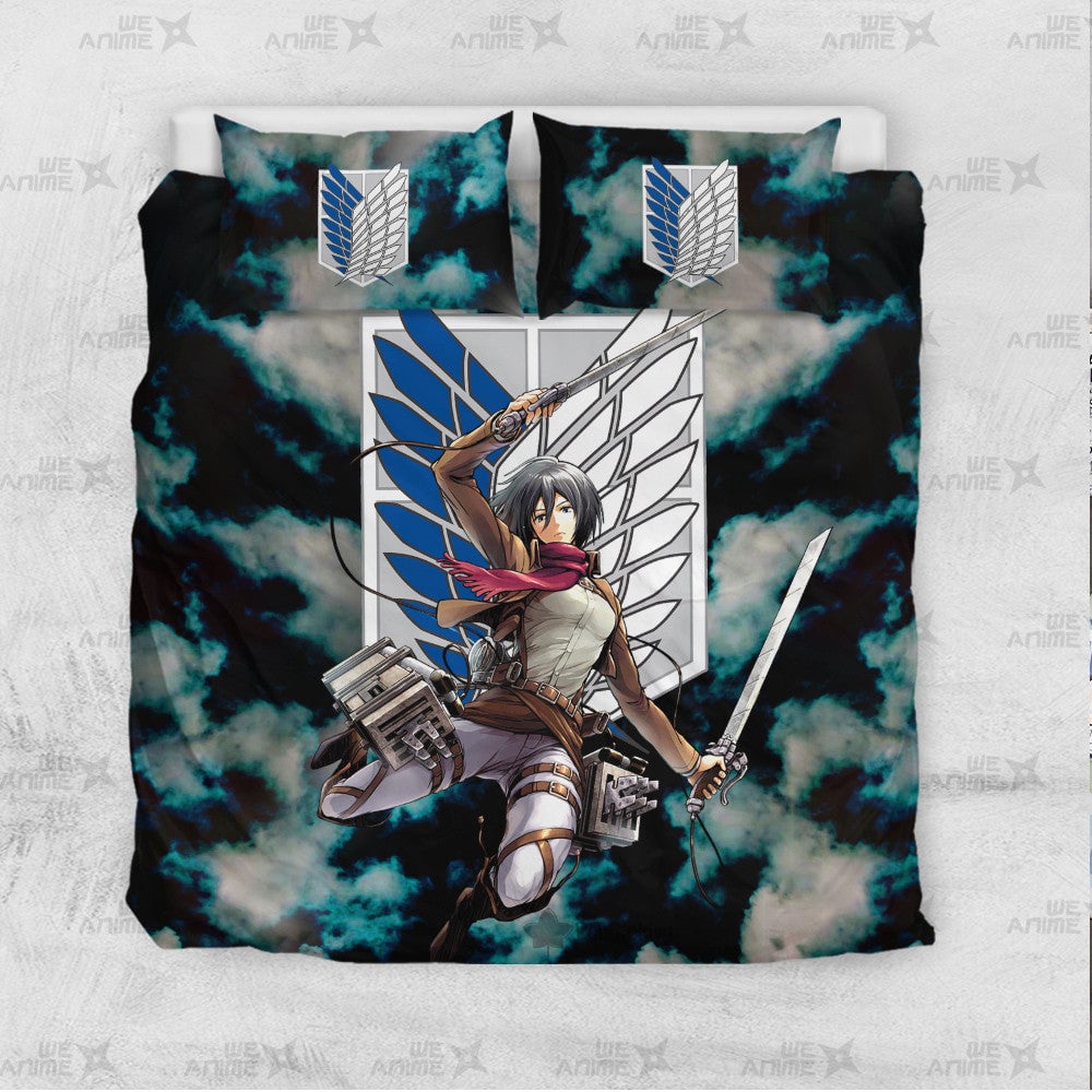 Mikasa Ackerman Bedding Set Custom Attack On Titan