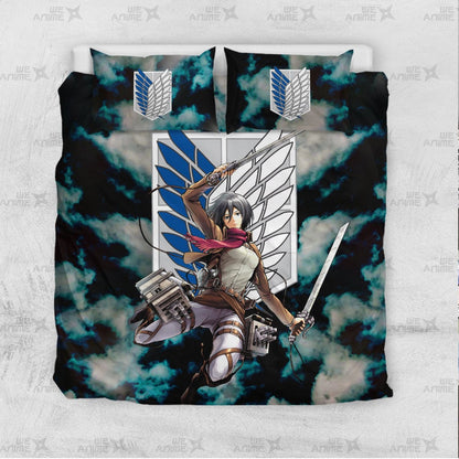 Mikasa Ackerman Bedding Set Custom Attack On Titan