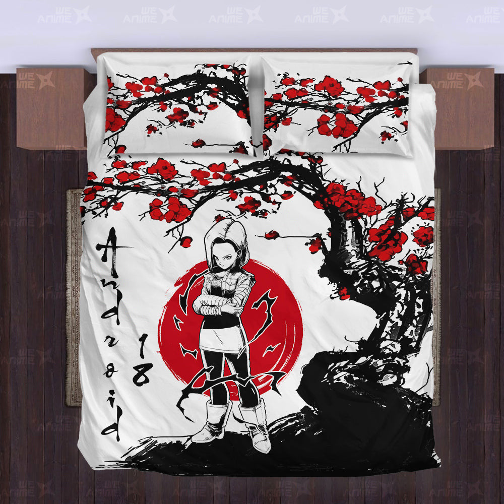 Android 18 Bedding Set Custom Japan Style Anime
