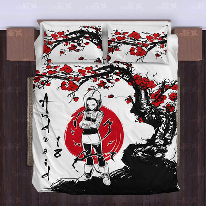 Android 18 Bedding Set Custom Japan Style Anime