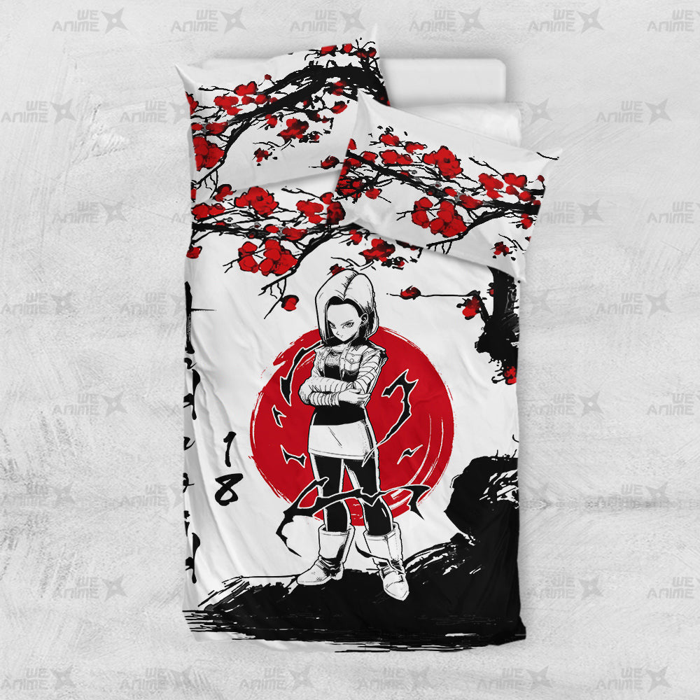 Android 18 Bedding Set Custom Japan Style Anime