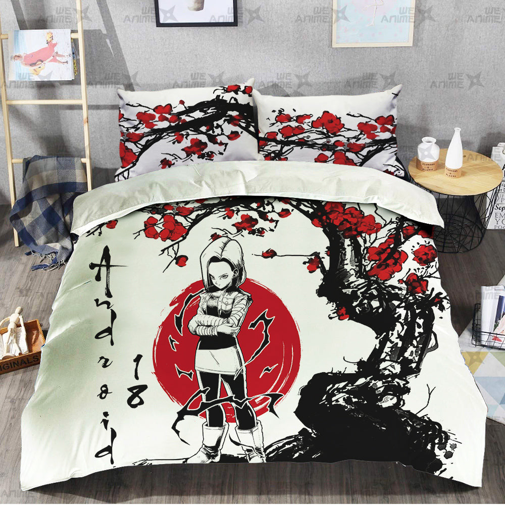 Android 18 Bedding Set Custom Japan Style Anime