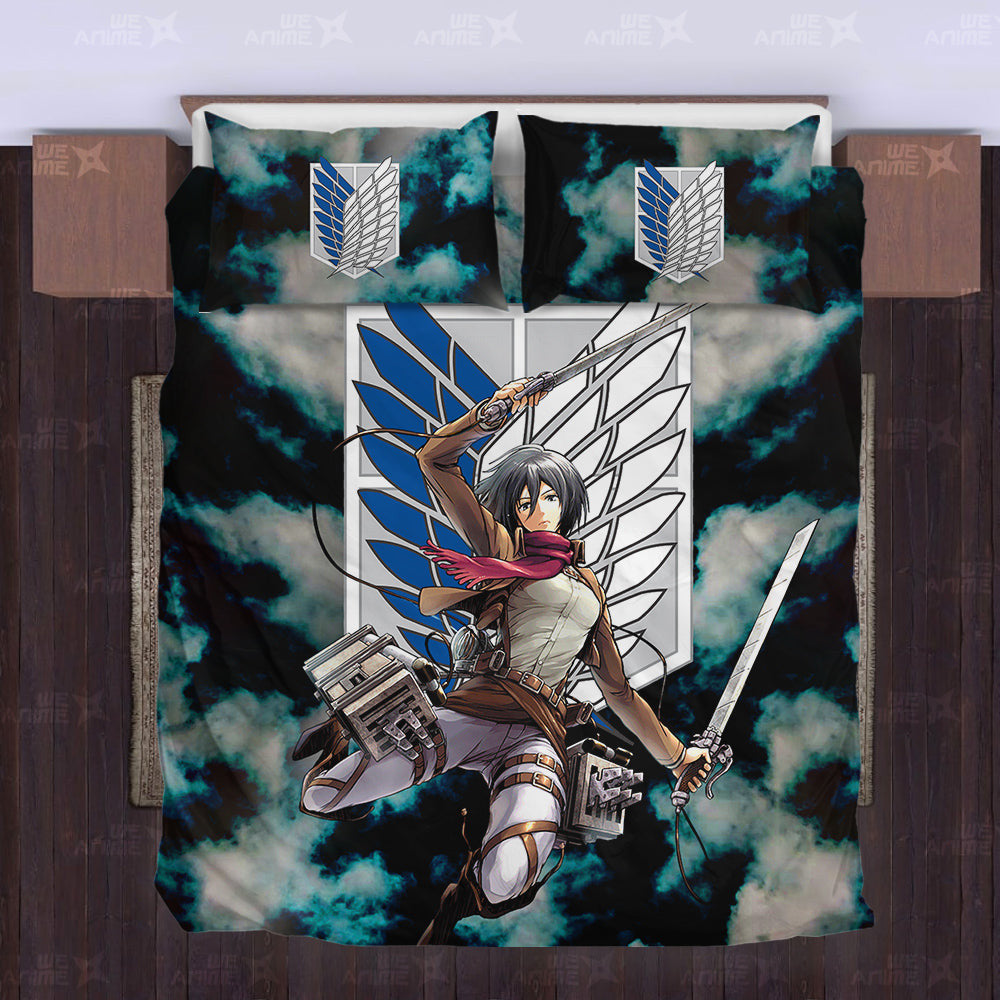 Mikasa Ackerman Bedding Set Custom Attack On Titan