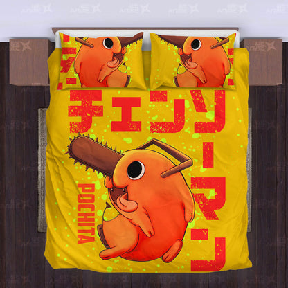 Pochita Bedding Set Custom Chainsaw Man
