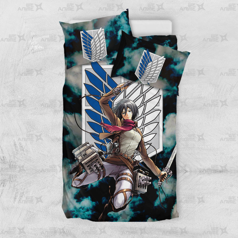 Mikasa Ackerman Bedding Set Custom Attack On Titan