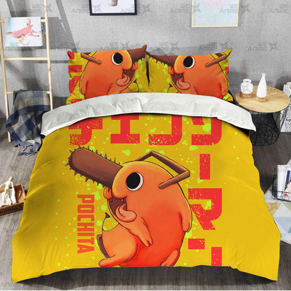 Pochita Bedding Set Custom Chainsaw Man