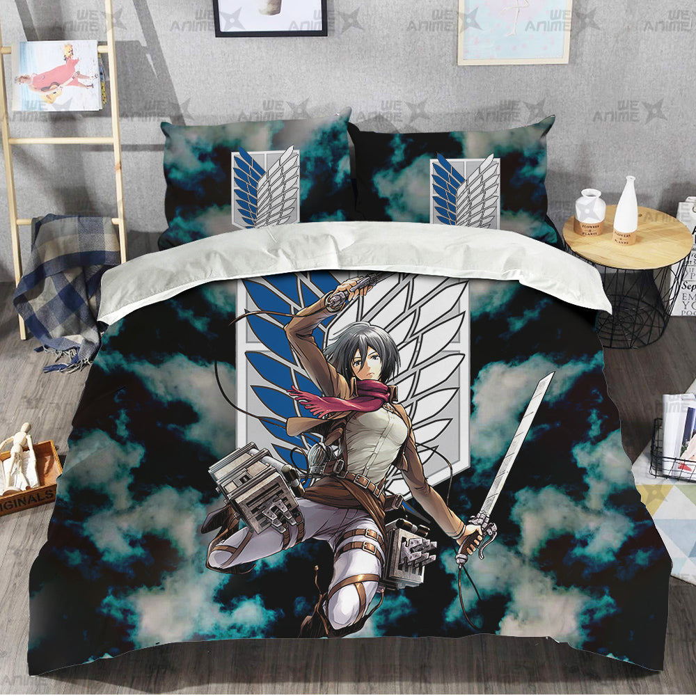 Mikasa Ackerman Bedding Set Custom Attack On Titan