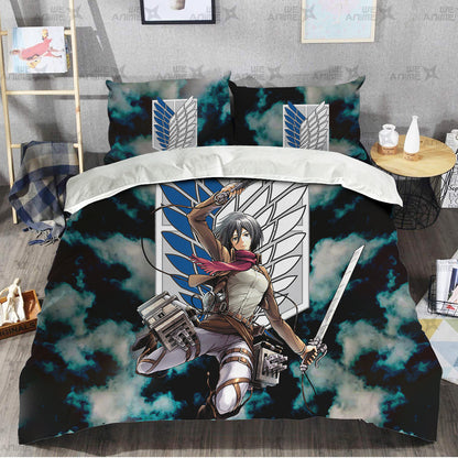 Mikasa Ackerman Bedding Set Custom Attack On Titan