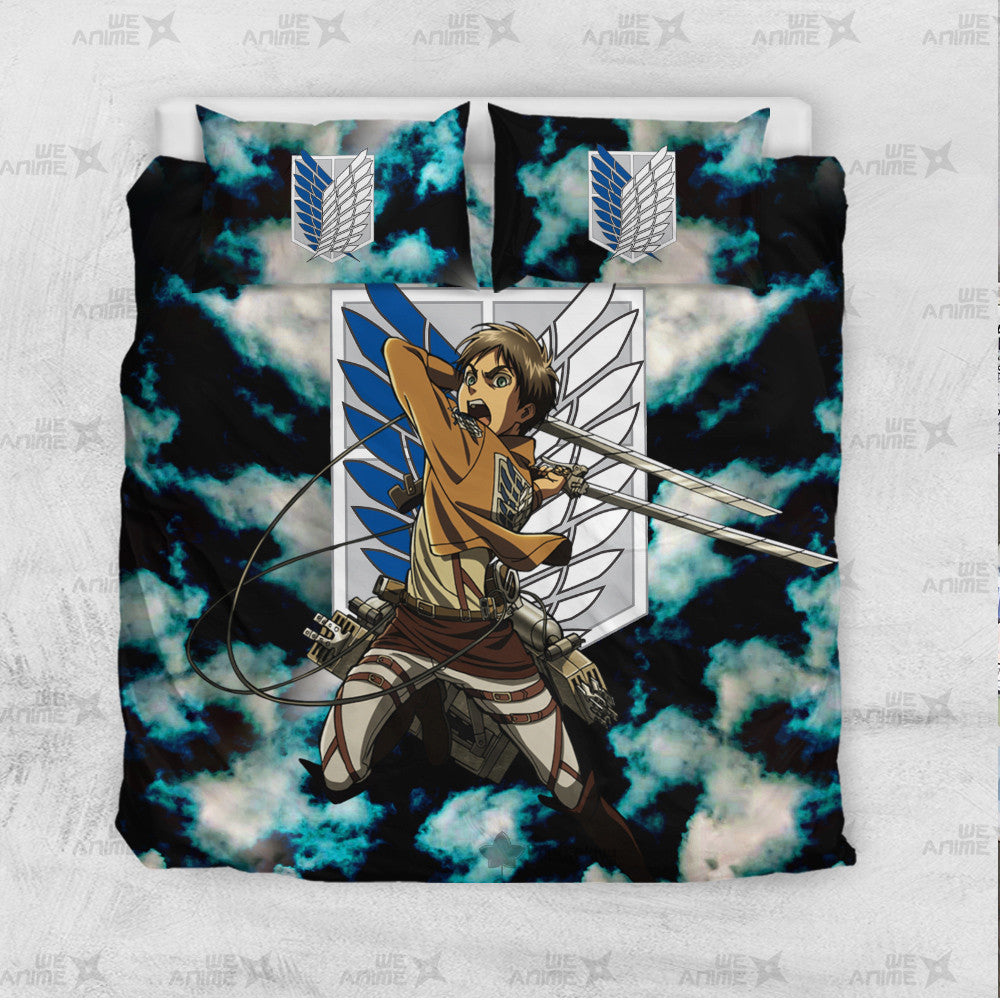 Eren Yeager Bedding Set Custom Attack On Titan