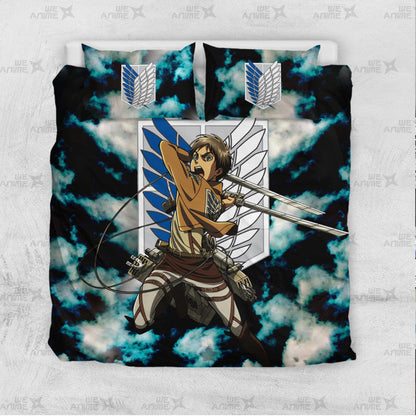 Eren Yeager Bedding Set Custom Attack On Titan