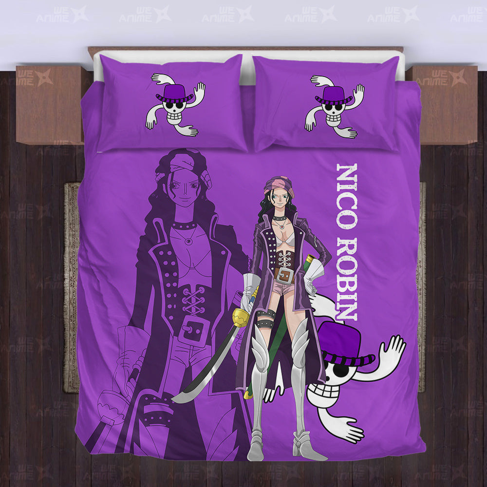 Nico Robin Bedding Set Custom Red Anime Home Decor