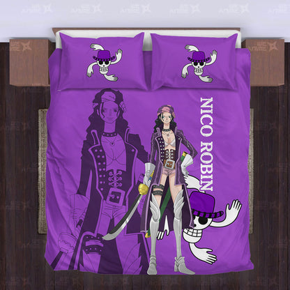 Nico Robin Bedding Set Custom Red Anime Home Decor