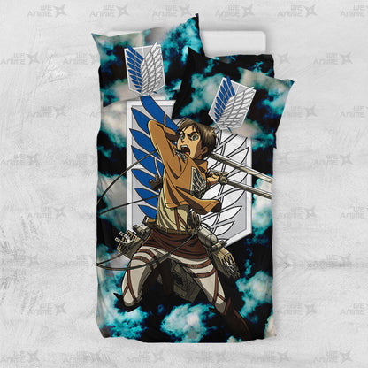 Eren Yeager Bedding Set Custom Attack On Titan