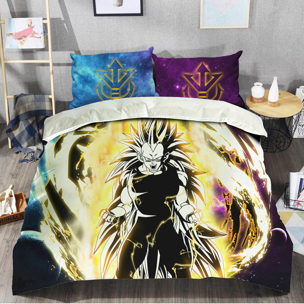 Vegeta SSJ Bedding Set Custom Galaxy Anime Room Decor