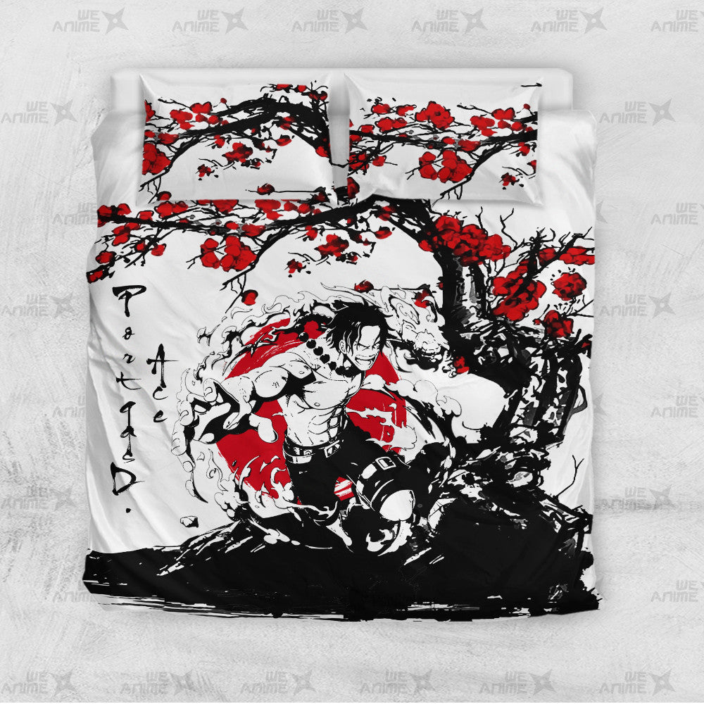 Portgas D. Ace Japanese Edition Bedding Set Anime Room