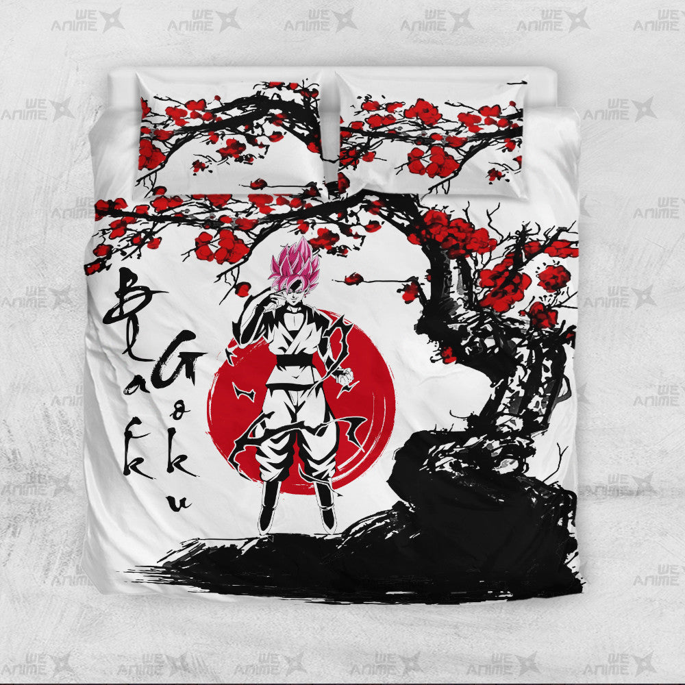 Goku Black Rose Bedding Set Custom Japan Style Anime