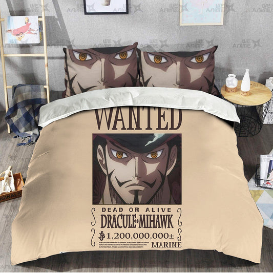 Dracule Mihawk Wanted Bedding Set Custom