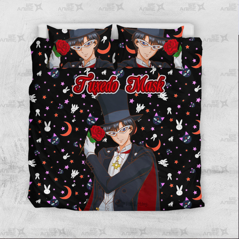 Tuxedo Mask Cute Version Bedding Set Custom Sailor Moon