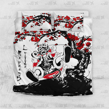 Luffy Nika Gear 5 Bedding Set Japanese Style