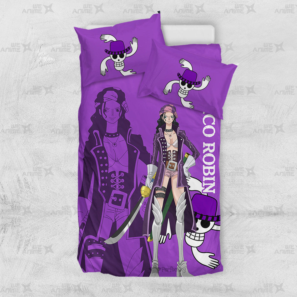 Nico Robin Bedding Set Custom Red Anime Home Decor